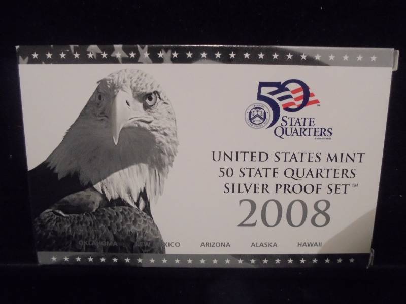 2008 US Mint 50 State Quarter SILVER Proof Set