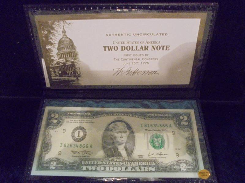 2003 Uncirculated $2 Note in Portfolio