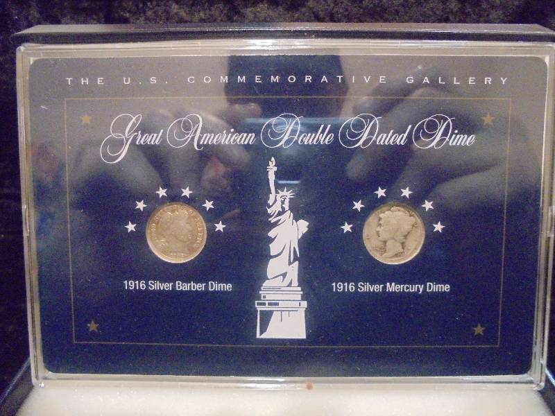 Great American Double Dated Dime, 1916 Silver Barber, 1916 Silver Mercury