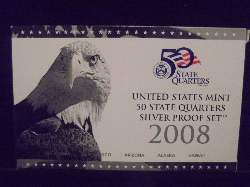 2008 US Mint 50 State Quarter SILVER Proof Set