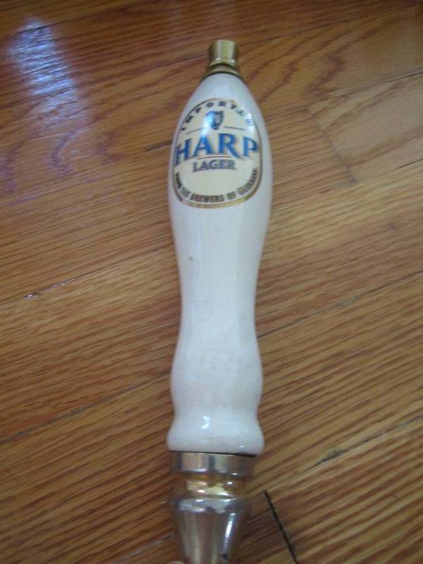 Imported harp lager beer tap...