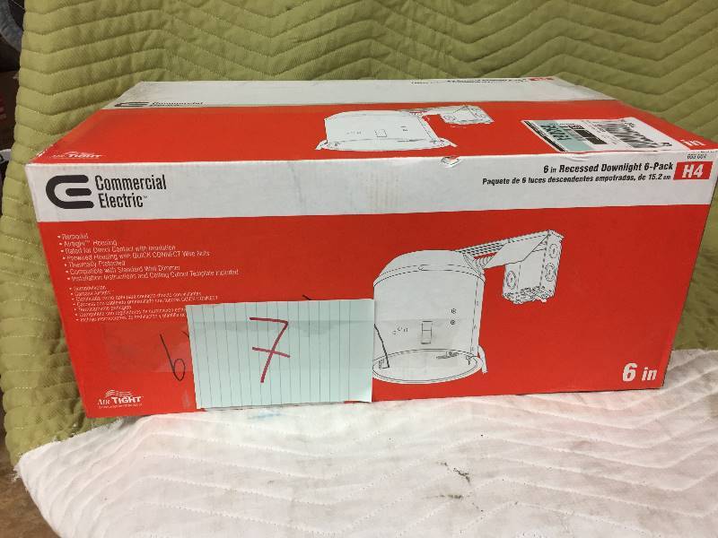 lot 7 image: Commercial Electric 6 in. Aluminum Recessed IC Remodel Airtight Housing (6-Pack)