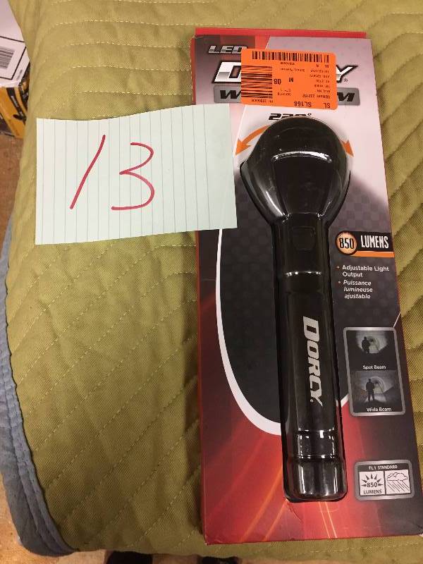 lot 13 image: Dorcy Battery Powered LED Wide Beam Flashlight