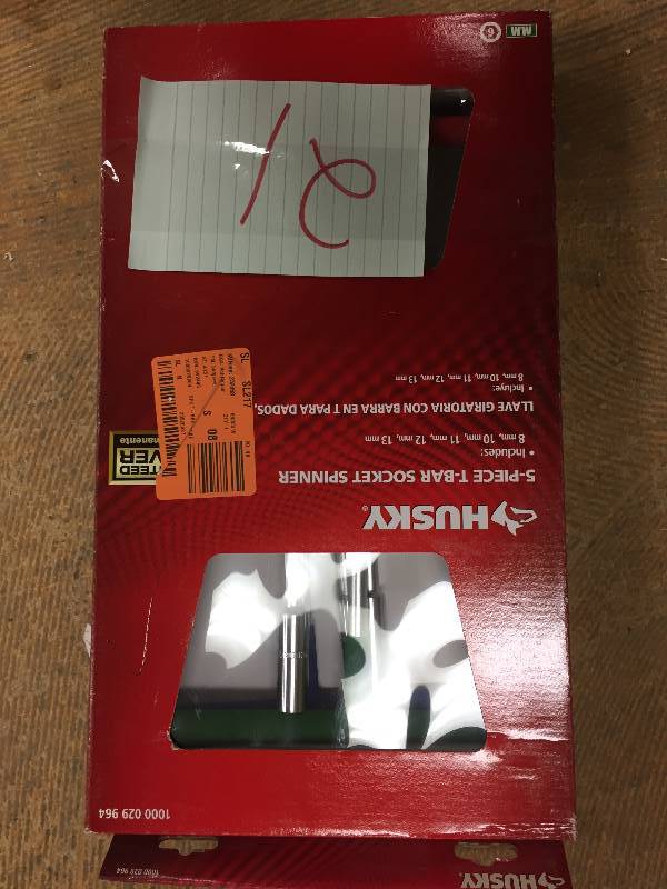 lot 21 image: Husky T-Bar Socket Spinner Metric Set (5-Piece) New