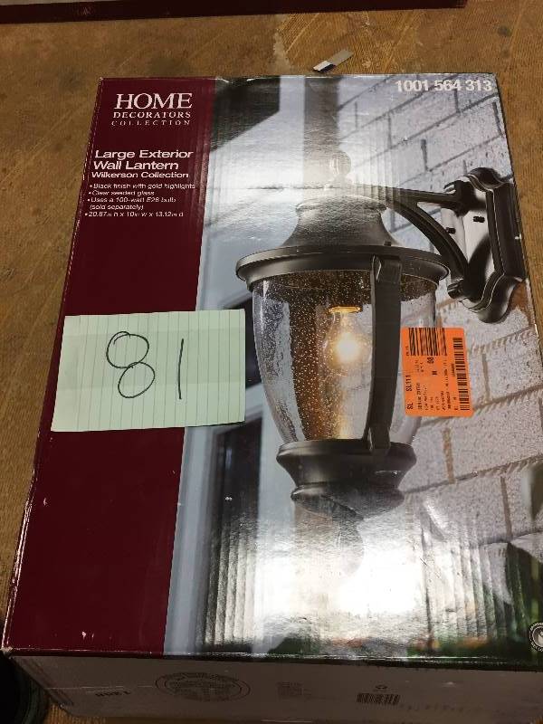 lot 81 image: Home Decorators Collection Wilkerson 1-Light Black Outdoor Wall Mount