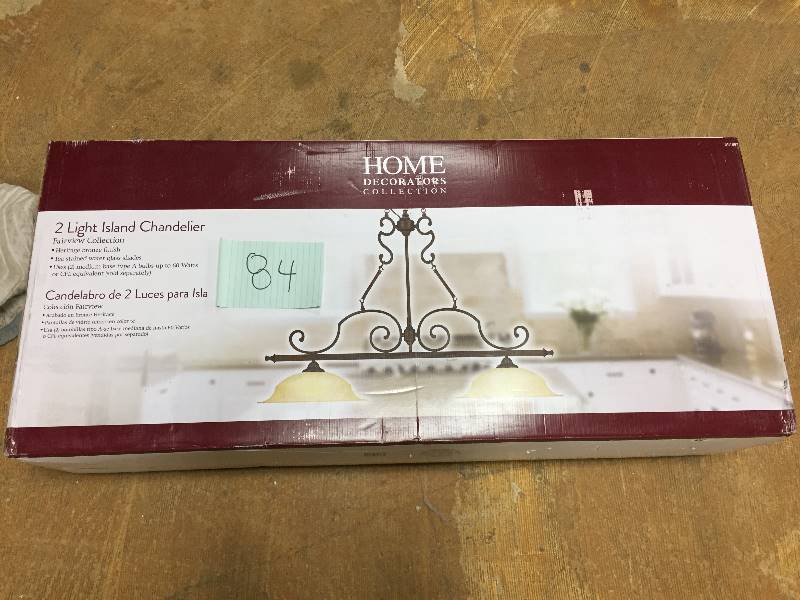 lot 84 image: Home Decorators Collection Fairview 2-Light Heritage Bronze Ceiling Kitchen Island Light