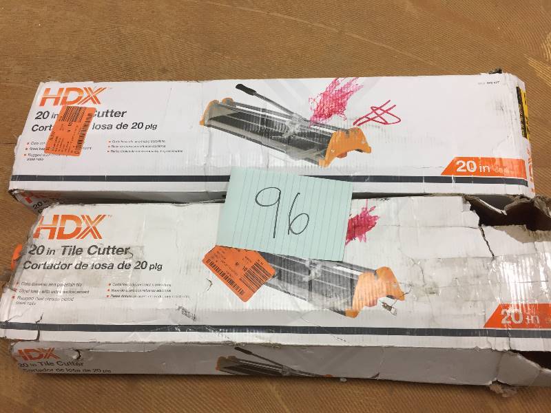 lot 96 image: Lot of 2 HDX 20 in. Rip Ceramic Tile Cutter used in working conditions