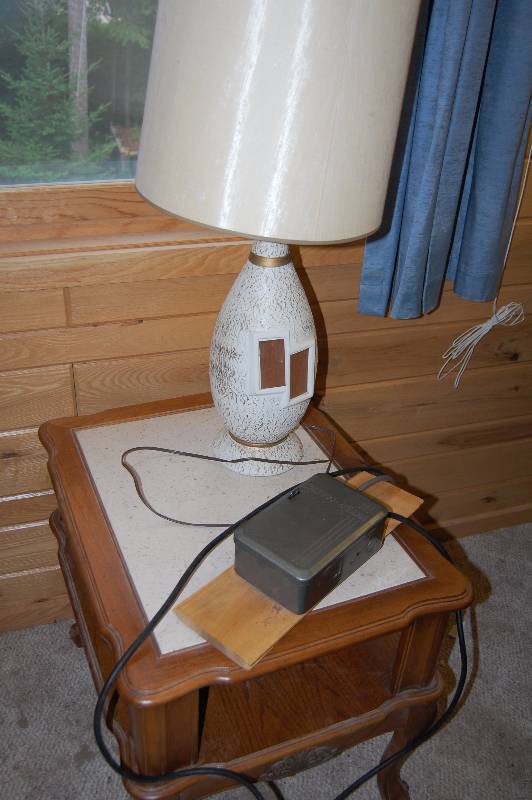 lot 49 image: Side Table and Lamp