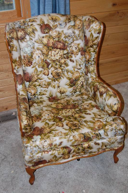 lot 50 image: Easy Chair and Foot Stool