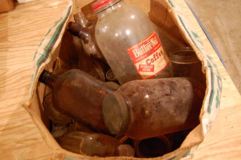 lot 449 image: Assorted Glass Bottles and Jars