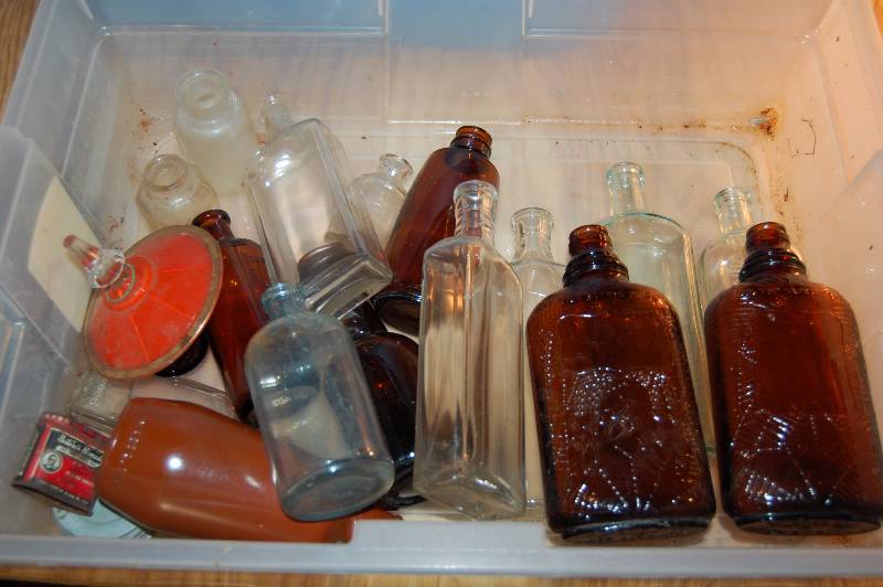 lot 455 image: Vintage Glass Medicine Bottles