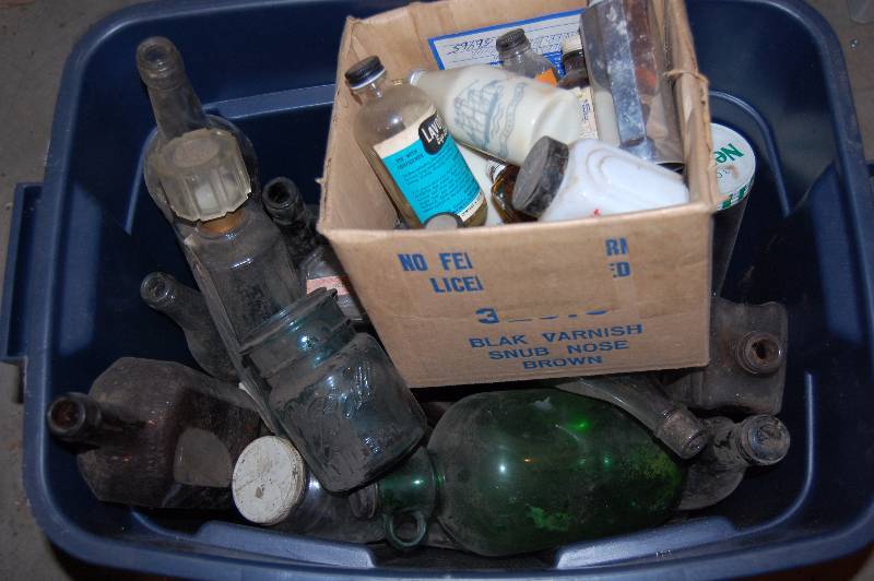 lot 464 image: Assorted Glass Bottles and Jars