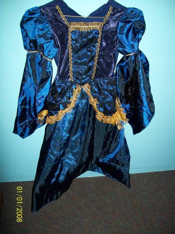 lot 60 image: Child Costume Medieval Princess. Medieval Princess Midnight Blue Gown.