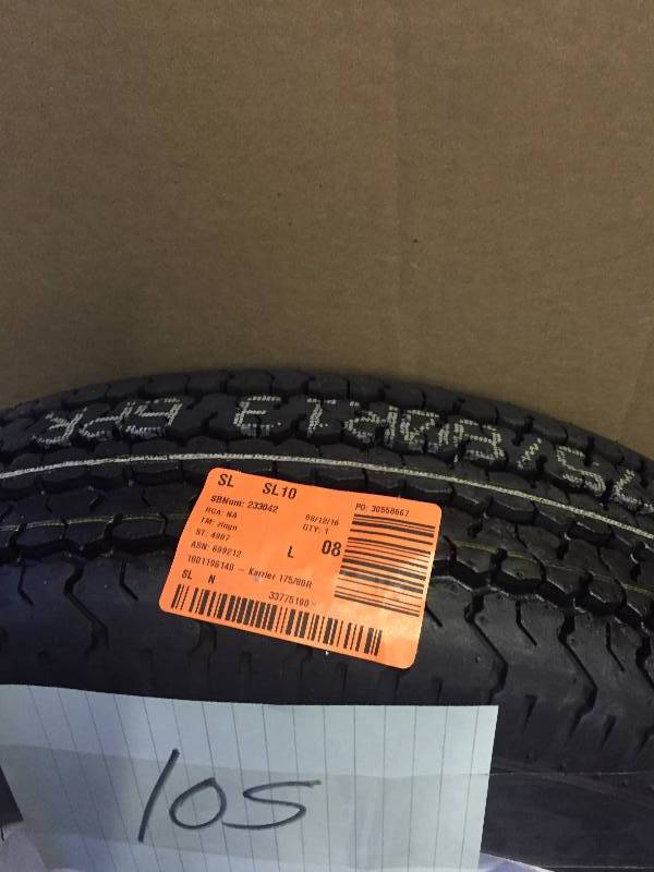 lot 105 image: Karrier Tire 17580R