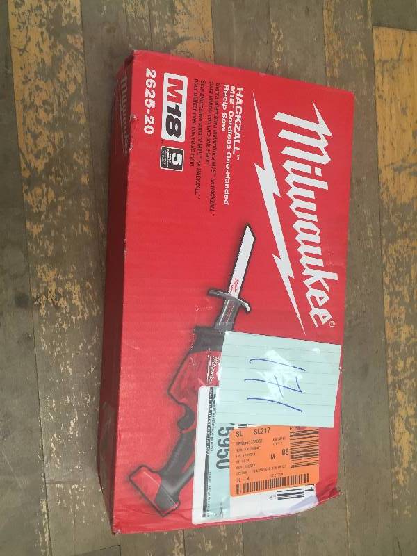 lot 171 image: Milwaukee M18 18-Volt Lithium-Ion Cordless Hackzall Reciprocating Saw (Tool-Only) New