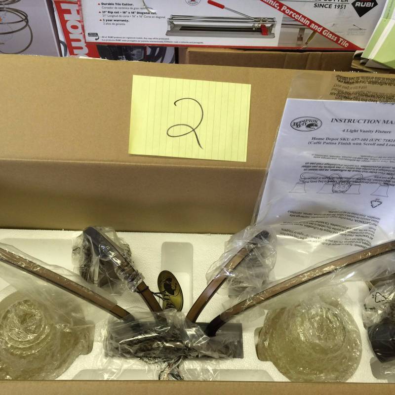 lot 2 image: Hampton Bay Caf Patina Vanity Fixture