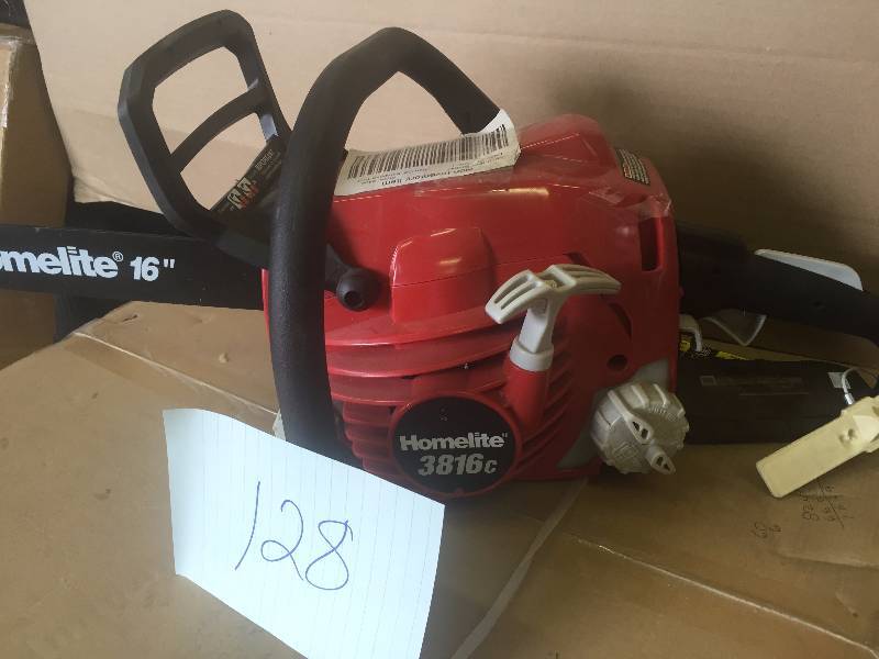 lot 128 image: Homelite 16 in Gas Chain Saw 42 cc in Like New Condition