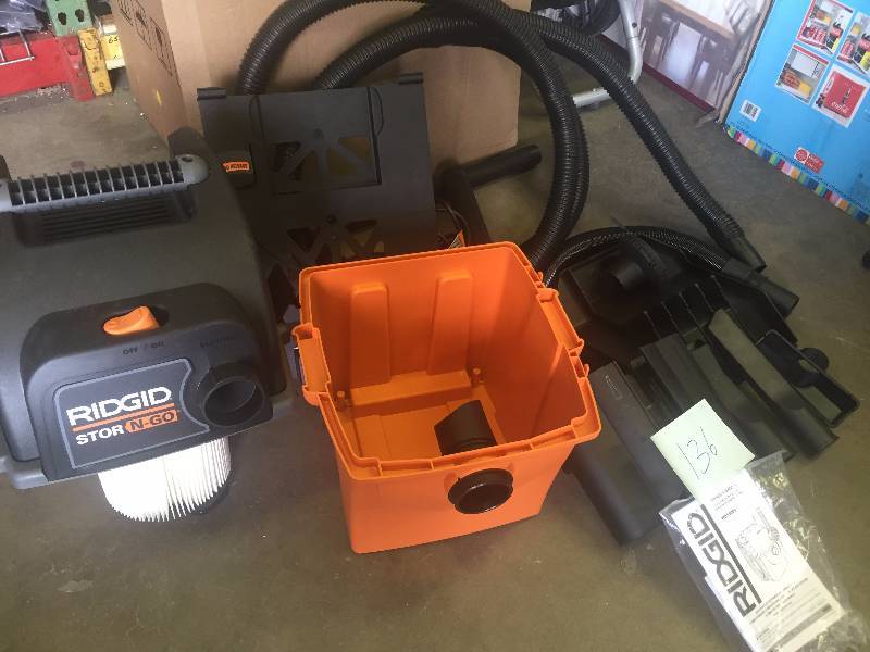 lot 136 image: Ridgid Store-N-Go 5 gal. 5.0-Peak HP Wet Dry Vac WD55000 New