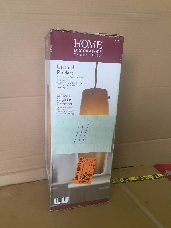 lot 111 image: Home Decorator Caramel Pendant 573 048 New