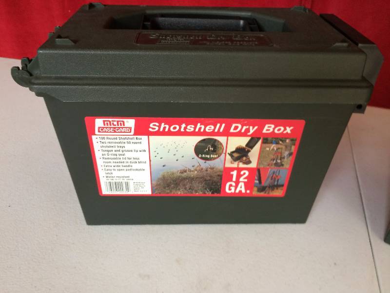 2 Ammo Cases - MTM 100 Round 12 Gauge Shotshell Dry Box - lots of trays inside - like new