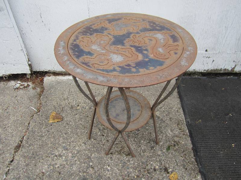 lot 51 image: All metal table...