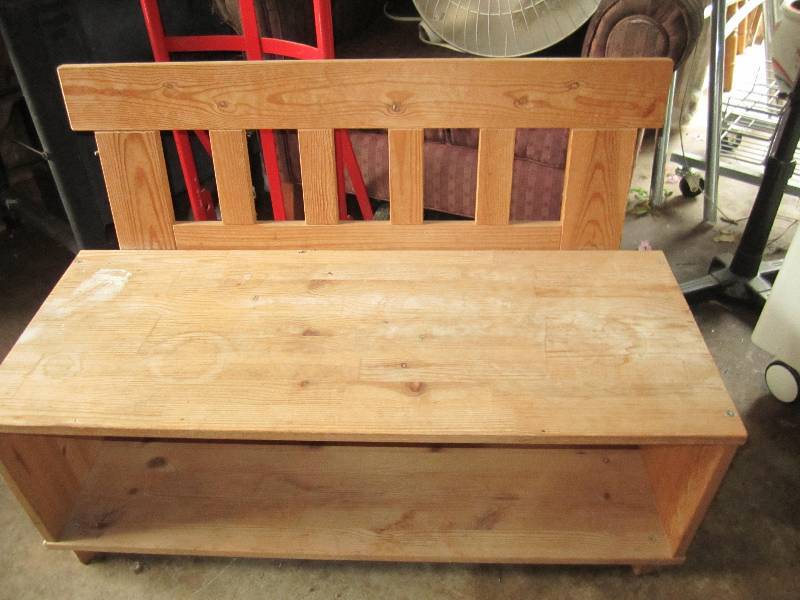 lot 73 image: All wood bench 36 wide...