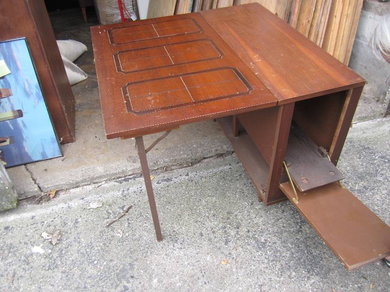 lot 88 image: Folding wood desk, 28 tall...