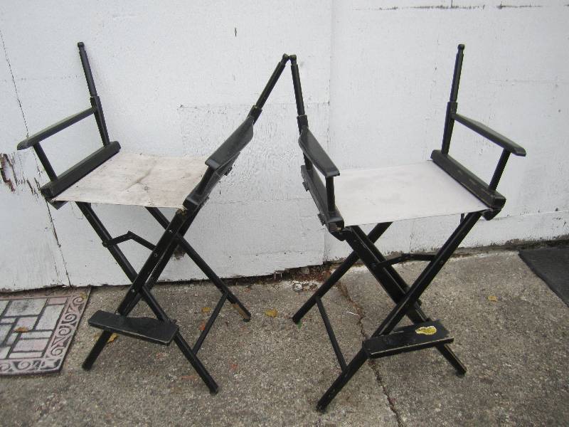 lot 96 image: 2 Folding chairs, no backs...