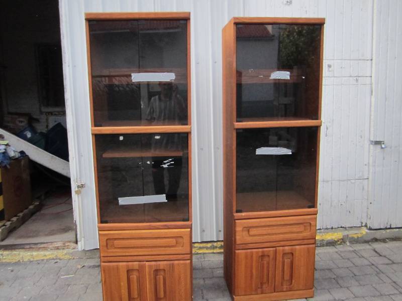 lot 2 image: Pair of entertainment center towers...
