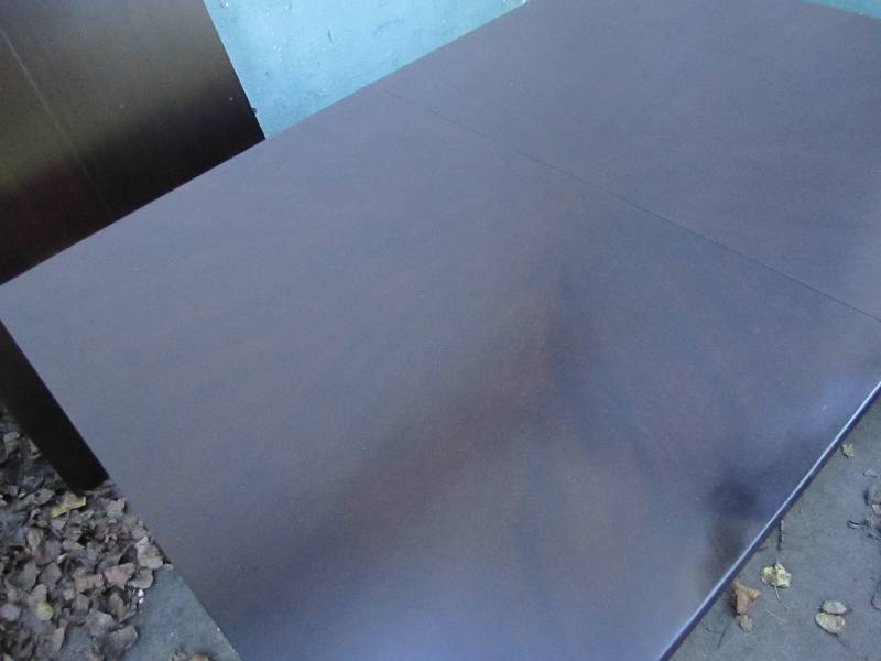 lot 107 image: Wood dining table, 60 x 40 top plu...