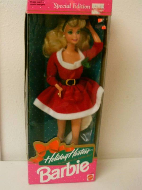 lot 84 image: Holiday, Hostess, Barbie, Mattel,10280, NIB,1992, Collector, Vintage, Christmas, Doll