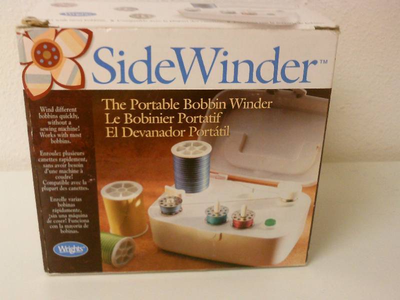 lot 88 image: Wrights SideWinder Portable Bobbin Winder Compact Portable in Box w Instruction