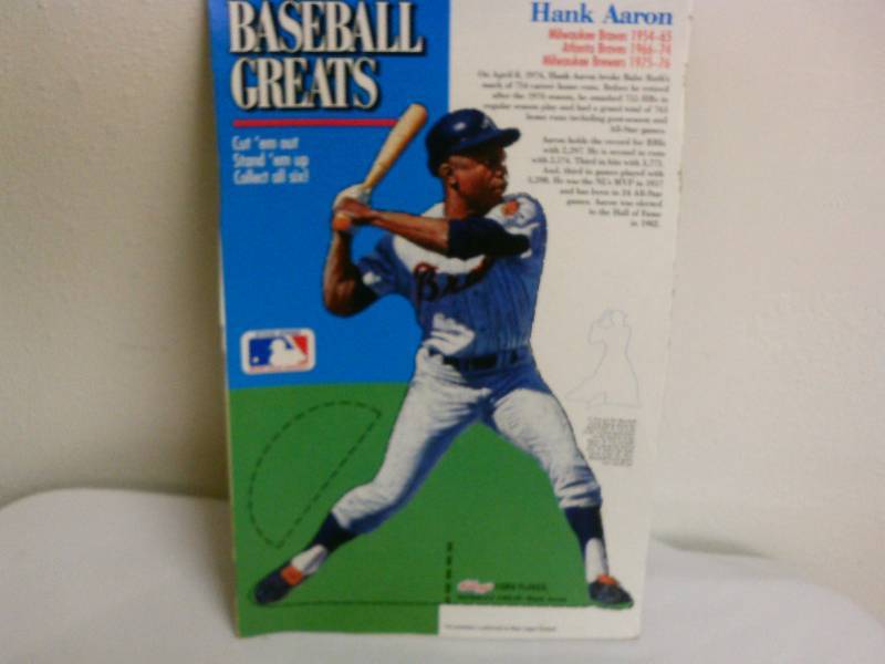 lot 150 image: Hank Arron, Kellogg Box (back) Cutout, collectible