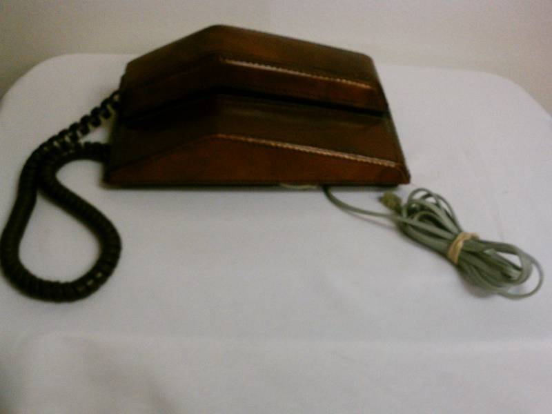 lot 226 image: Vintage Northern Telecom Contempra push button Leather wrapped phone