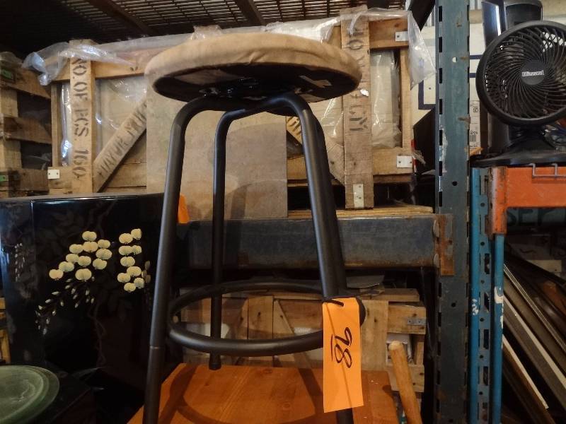 lot 98 image: Suede Stool, Table
