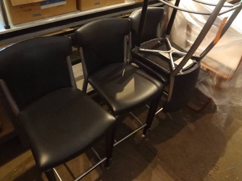 lot 108 image: BlackBrushed Aluminum High Chairs