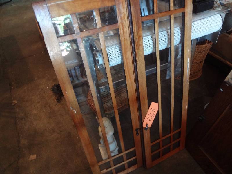 lot 223 image: Pair Glassed Cabinet Doors
