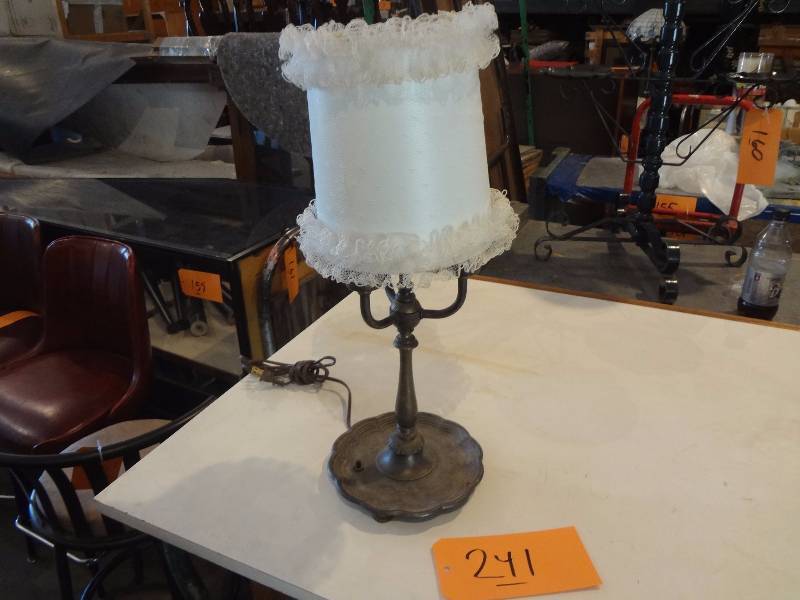 lot 241 image: Very Old Brass Lamp