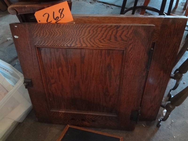 lot 268 image: Pair Solid Wood Cabinet Doors