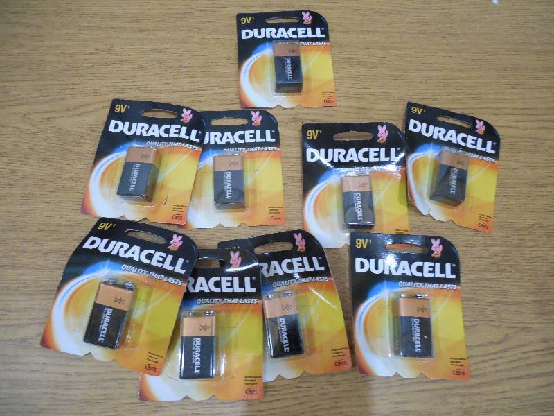 (9) 9 volt Duracell battery - NEW