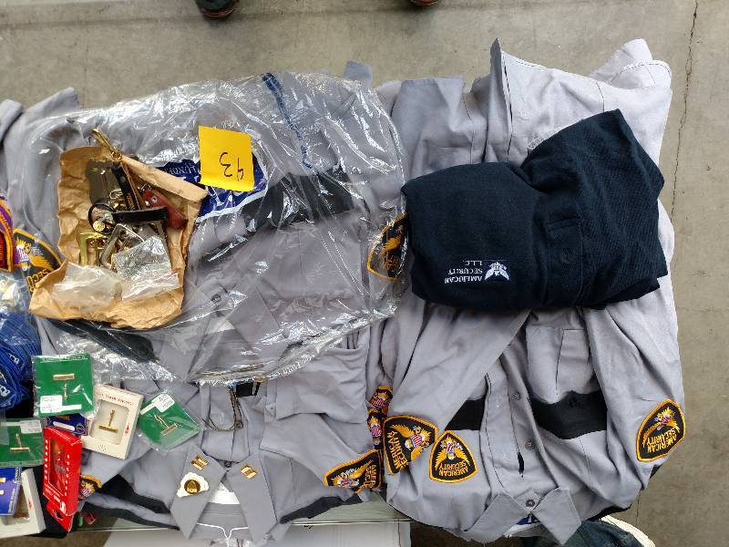 Security Uniforms and various brass, belt buckles, and utility belt stuff