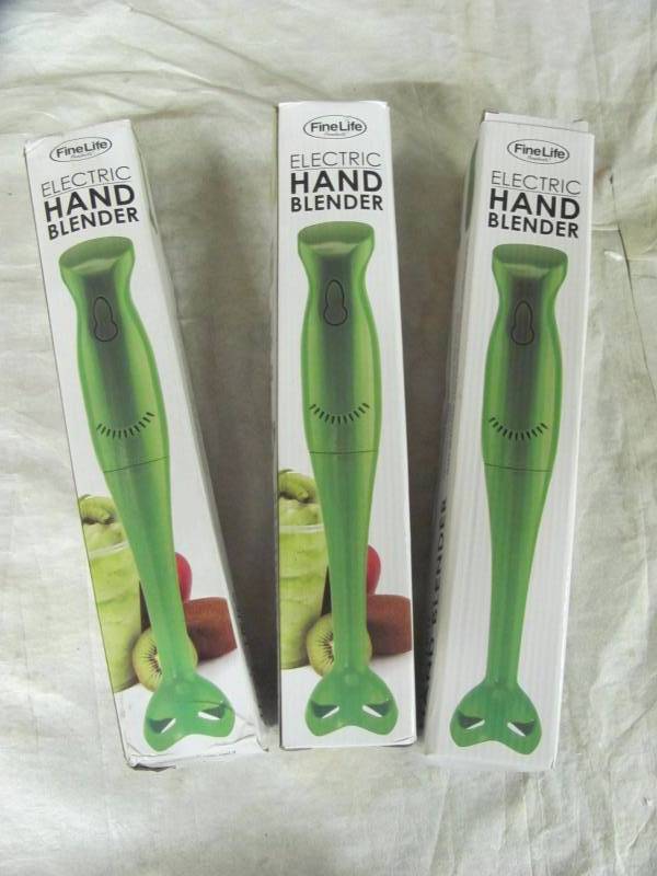 lot 152 image: Lot of 3 Brand New Lime Green Electric Hand Blenders