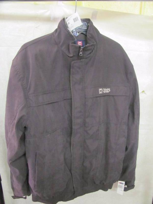 lot 225 image: Brand New Chaps Mens Brushed Microfiber Bomber Jacket Size XL