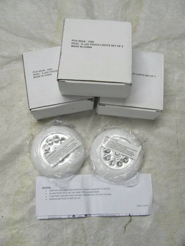 lot 241 image: Lot of 6 Brand New 9 LED Touch Lights