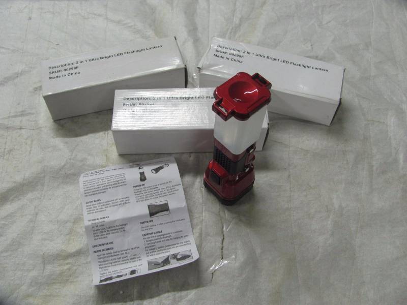 lot 249 image: Lot of 3 Brand New Ultra Bright LED Flashlight Lanterns