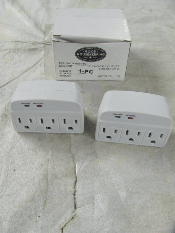 lot 270 image: Lot of 2 Brand New Good Choice 3 Outlet Surge Protectors