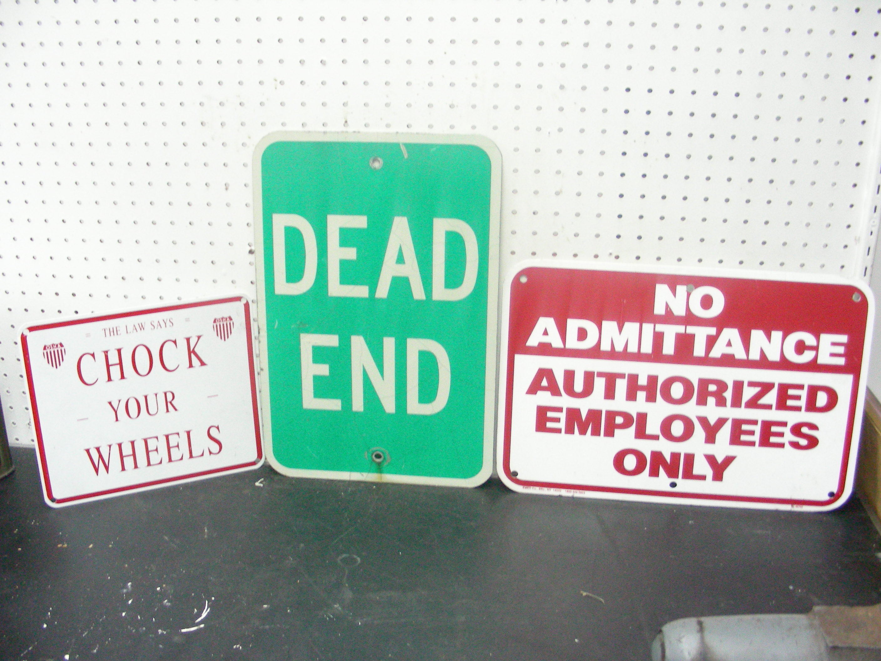 lot 4 image: 3 Metal Signs