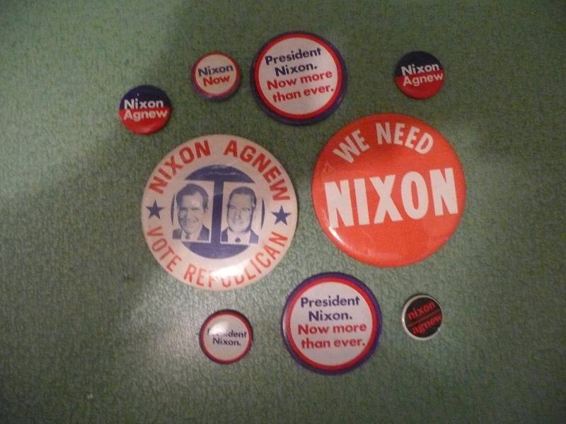 lot 25 image: Vintage Richard Nixon Buttons - Tricky Dick