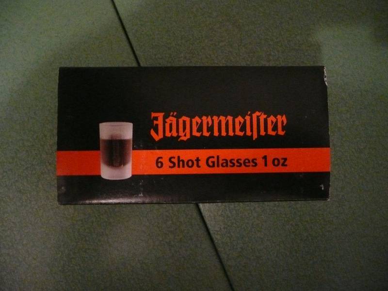 lot 29 image: NOS Jagermeister Shot Glass Set - Never Used Still In Box