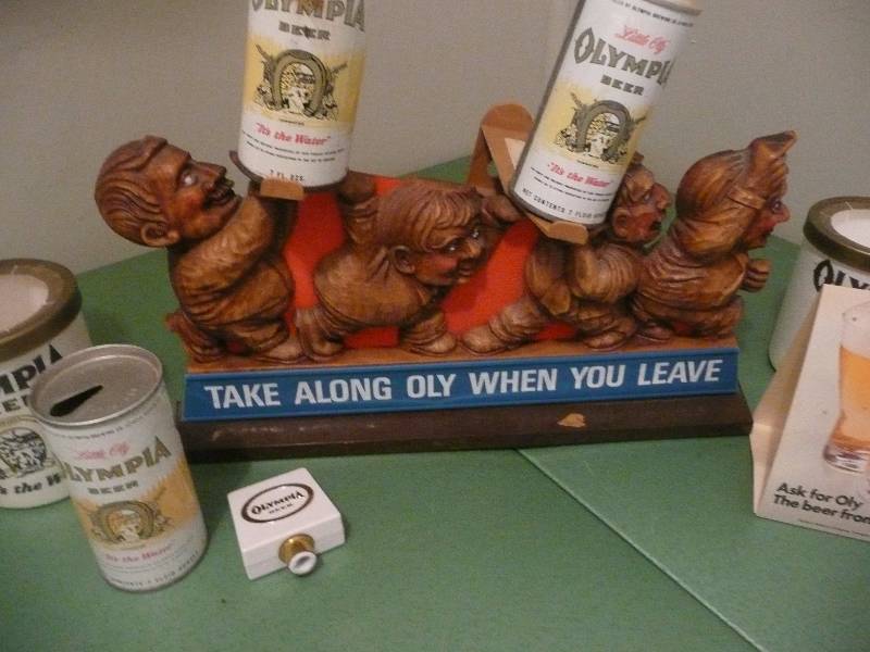 lot 31 image: Large Vintage Olympia Beer Collectible Group - See Pictures Some Very Rare